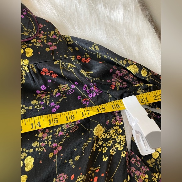 Anthro Pferdgarten Floral Black Button-Up Blouse - Picture 11 of 12